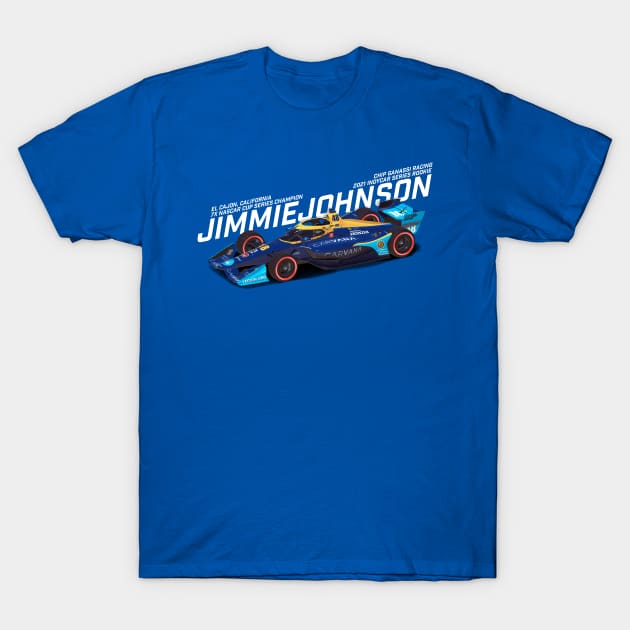 Jimmie Johnson 2021 (white) T-Shirt by Sway Bar Designs